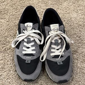 Coach Women’s Puffy Nylon/ Suede Sneakers in Black and Gray